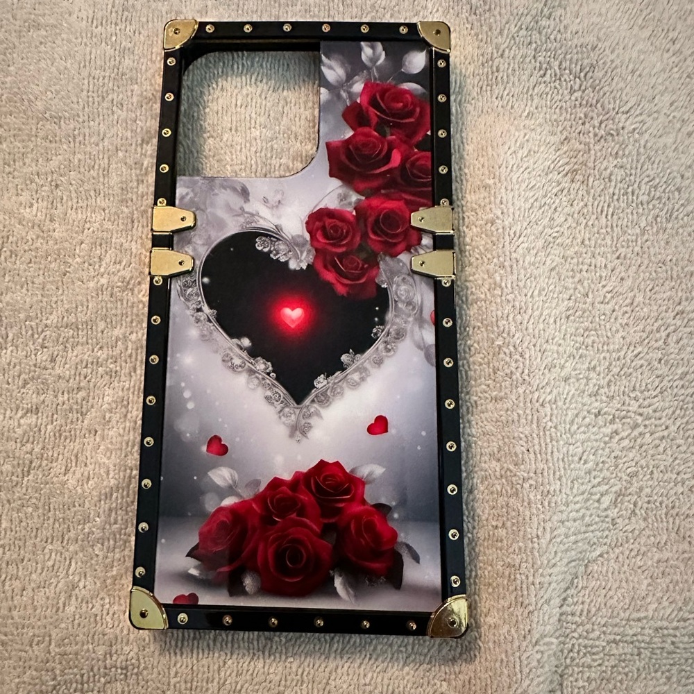 Elegant Heart and Rose Phone Case